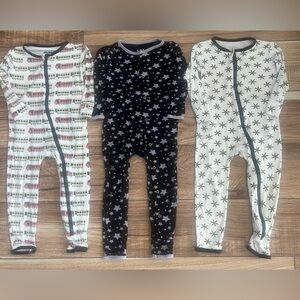 Kickee Pants Pajamas/Coveralls One Piece size 18-24 Months bamboo Trains, Stars